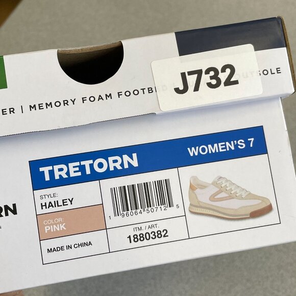 NEW Tretorn Women's Size 7 "Hailey" Sneakers Leather Upper & Memory Beige - Picture 7 of 7